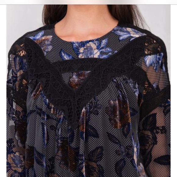 Anthropologie Daniel Rainn Burnout Velvet Blouse - Picture 7 of 8